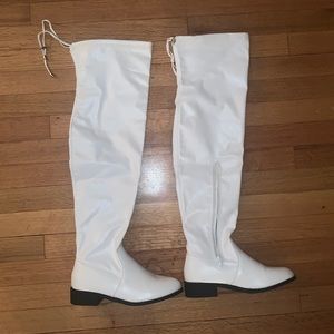 Room of Fashion White Thigh High Boots